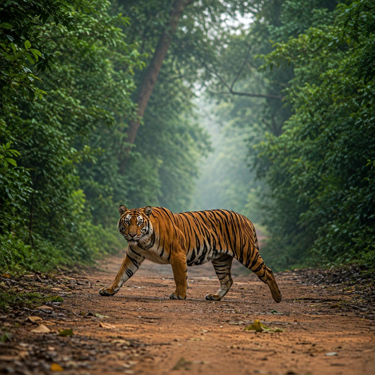 A forest safari trail in Jim Corbett National Park