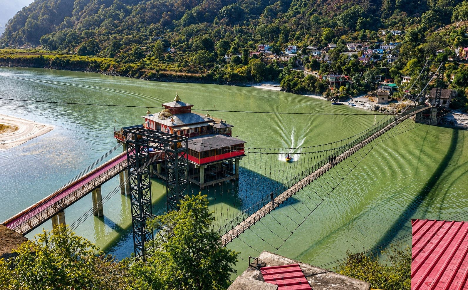 Dhari Devi Temple perched over the Alaknanda river
