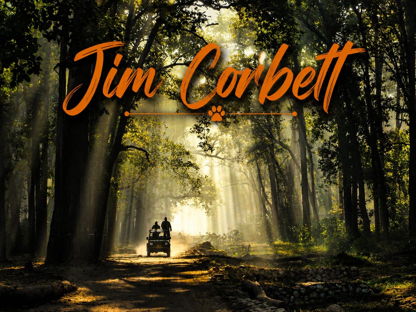 A Jim Corbett jungle safari scene