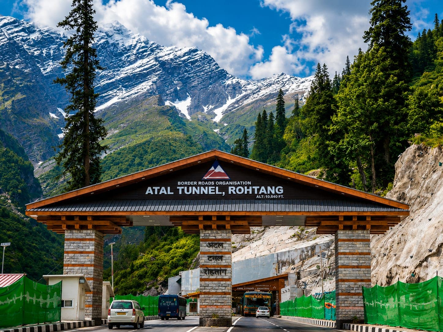 The Atal Tunnel entrance at Rohtang, near Manali