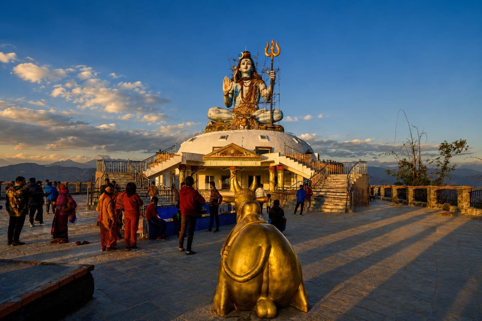 The Shiva statue viewpoint overlooking Pokhara