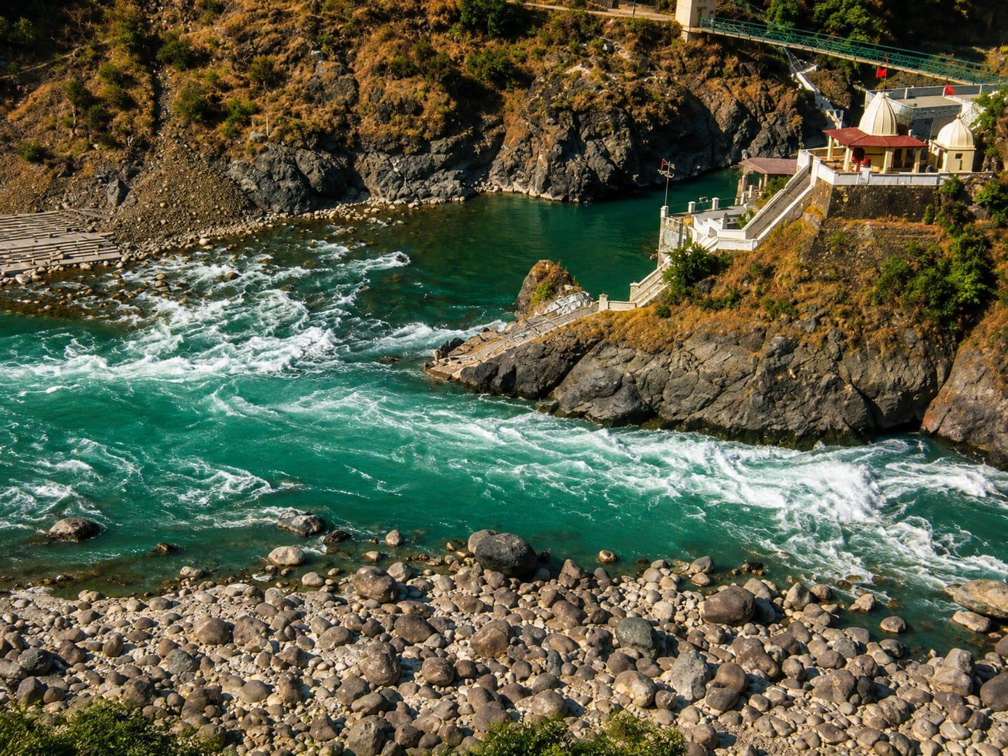 The Alaknanda–Mandakini river confluence at Rudraprayag
