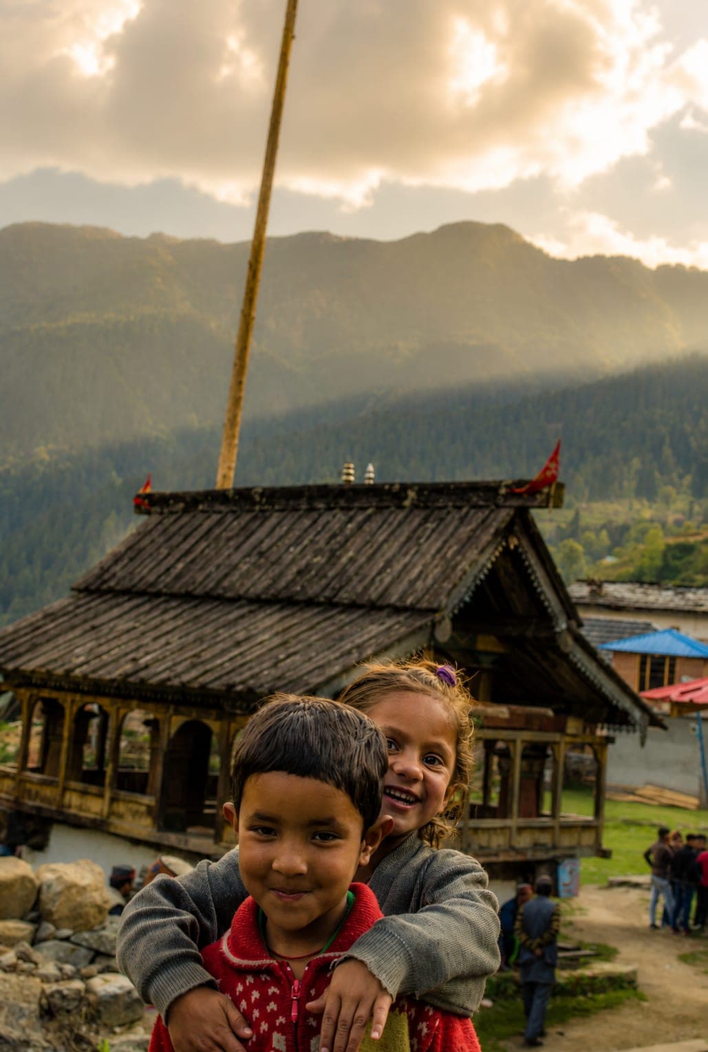 Children at Sarchi Village near the Maa Durga Temple